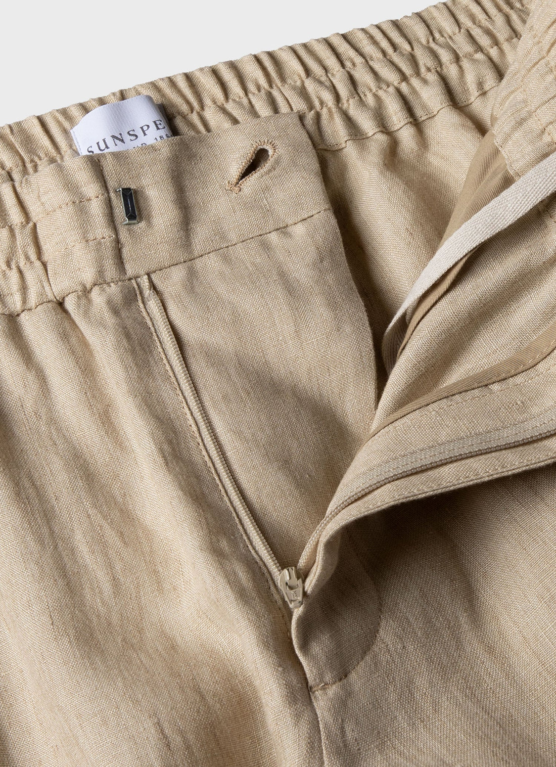 Men's Linen Drawstring Trouser in Light Sand