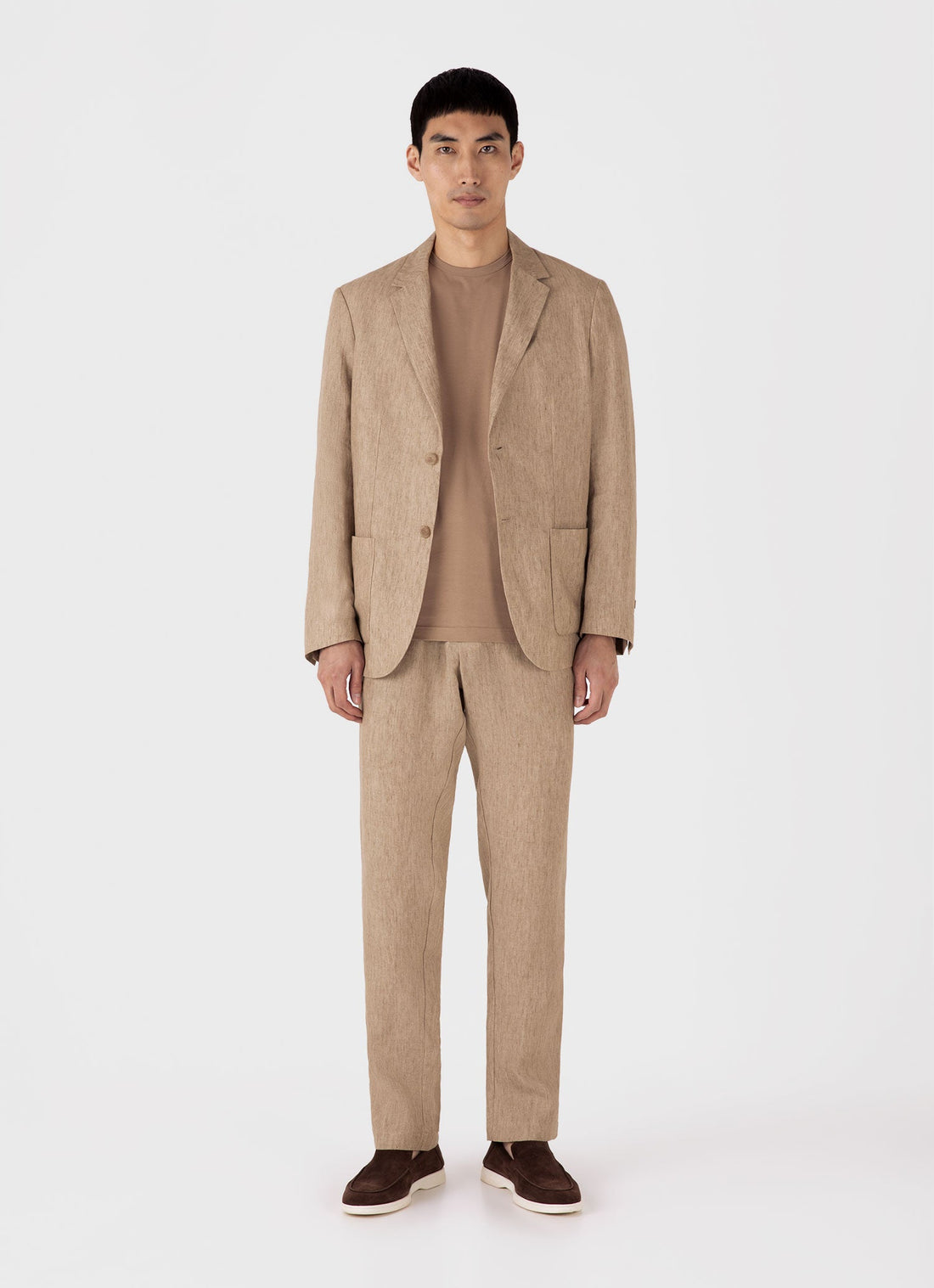 Men's Linen Drawstring Trouser in Dune Melange