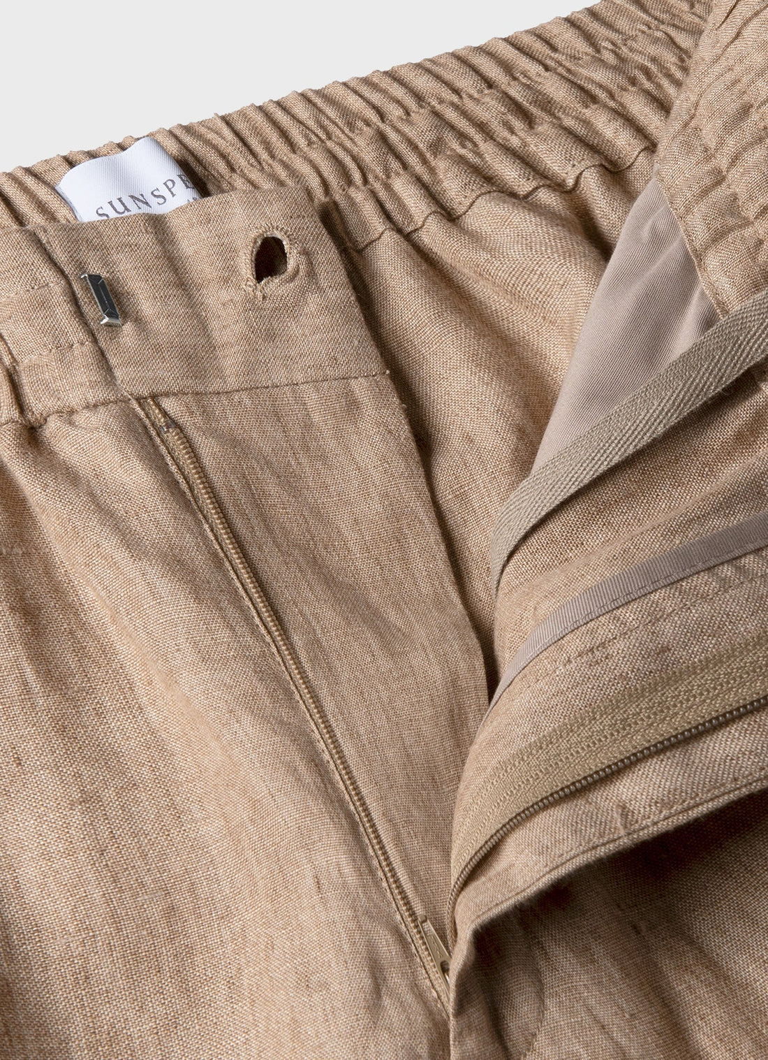 Men's Linen Drawstring Trouser in Dune Melange