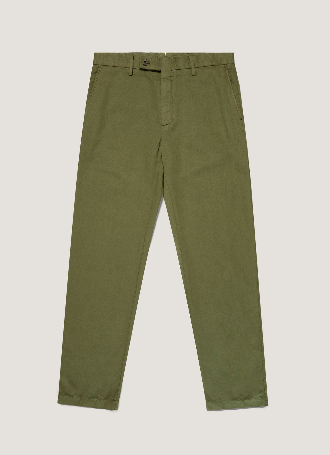 Men's Cotton Linen Two-Piece Suit in Deep Olive