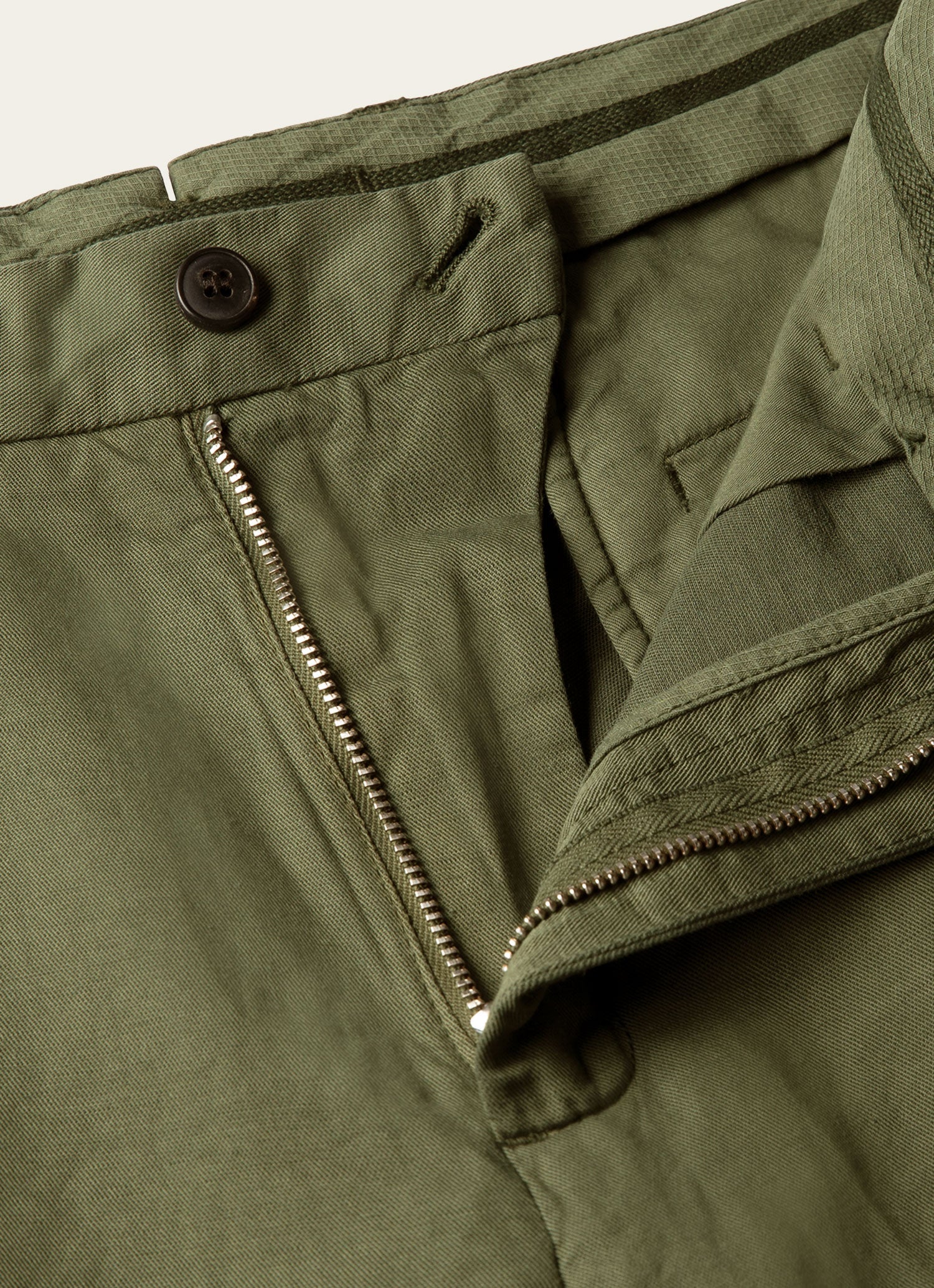 Men's Cotton Linen Two-Piece Suit in Deep Olive