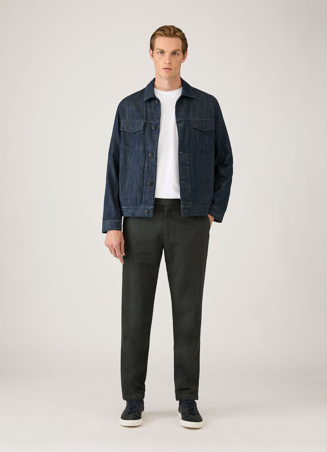 Men's Cotton Linen Trouser in Charcoal