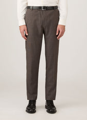 Men's Lightweight Travel Wool Trouser in Light Coffee Melange