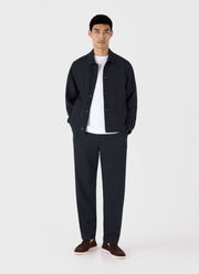 Men's Seersucker Wool Trouser in Navy