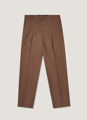 Men's Pleated Wool Twill Trouser in Light Brown
