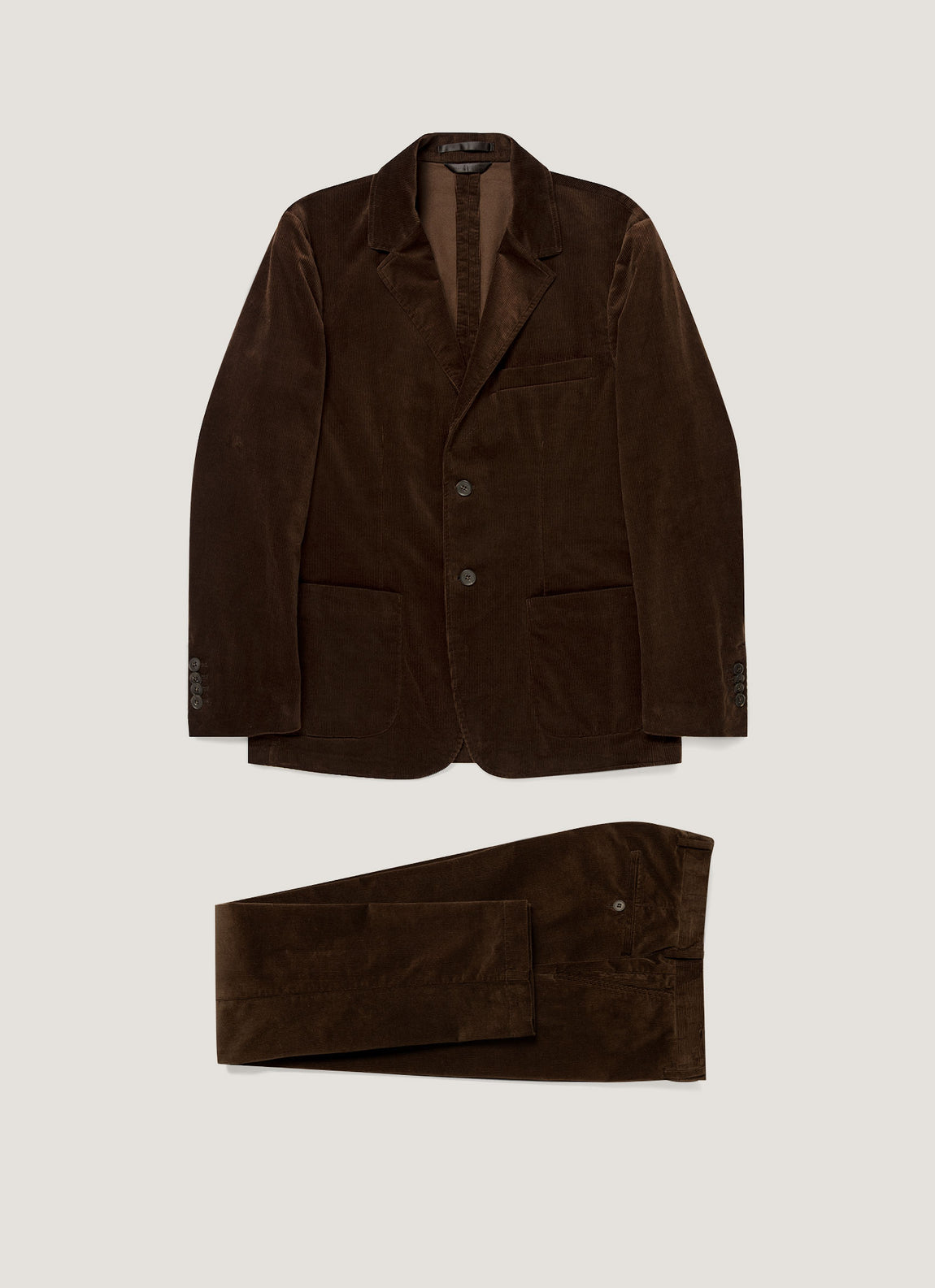 Men's Corduroy Two-Piece Suit in Dark Chocolate