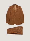 Men's Corduroy Two-Piece Suit in Dark Beige