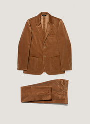 Men's Corduroy Two-Piece Suit in Dark Beige