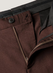 Men's Wool Twill Trouser in Dark Chocolate