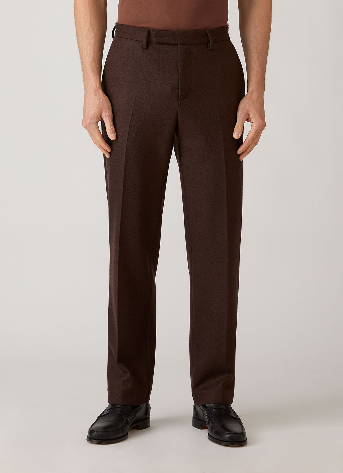 Men's Boiled Wool Trouser in Truffle
