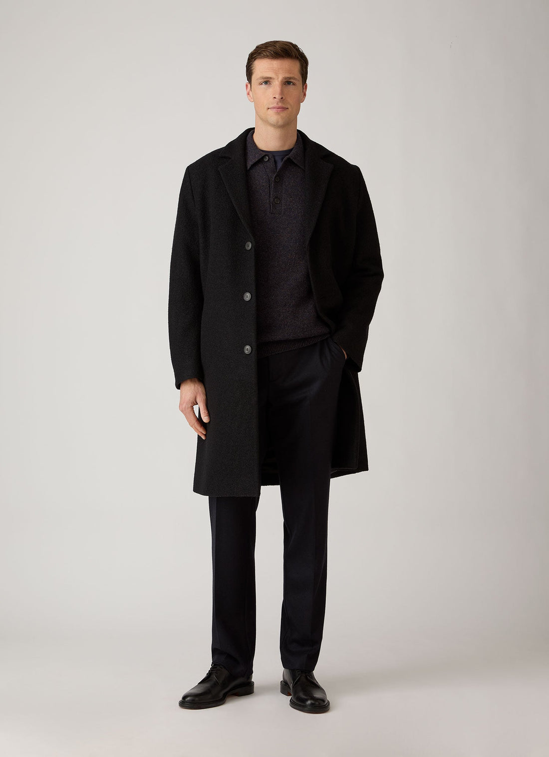 Men's Boiled Wool Trouser in Navy