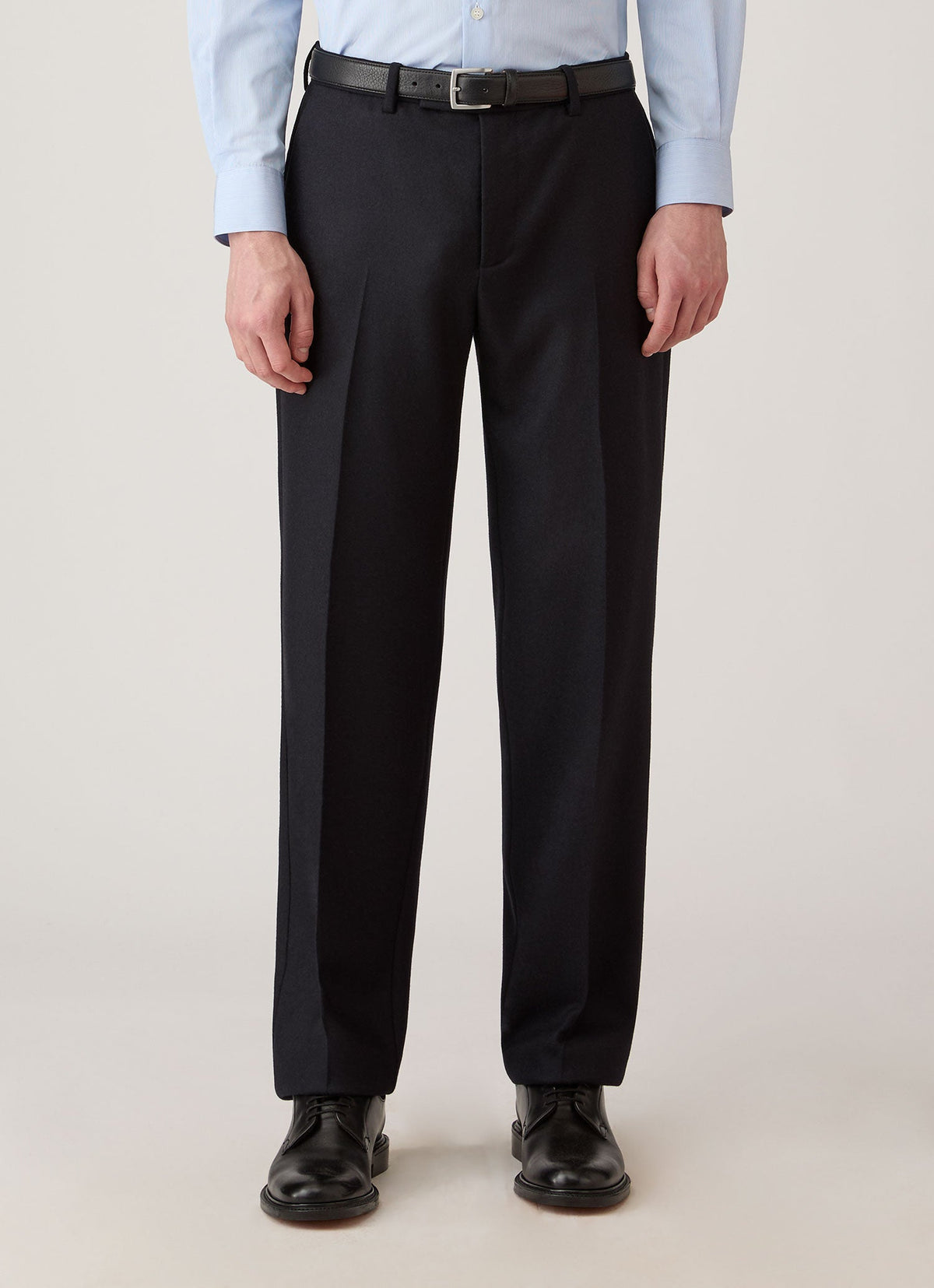 Men's Wool Cashmere Flannel Trouser in Navy