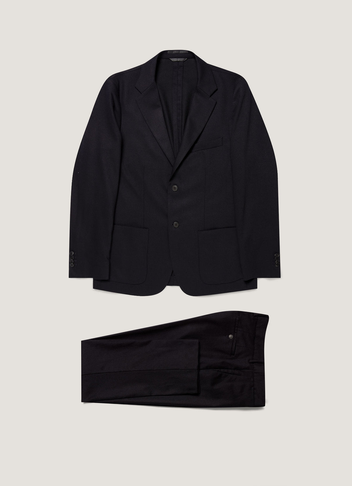 Men's Wool Cashmere Flannel Two-Piece Suit in Navy