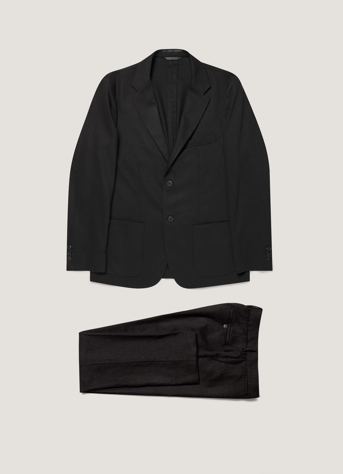 Men's Wool Cashmere Flannel Two-Piece Suit in Charcoal Melange