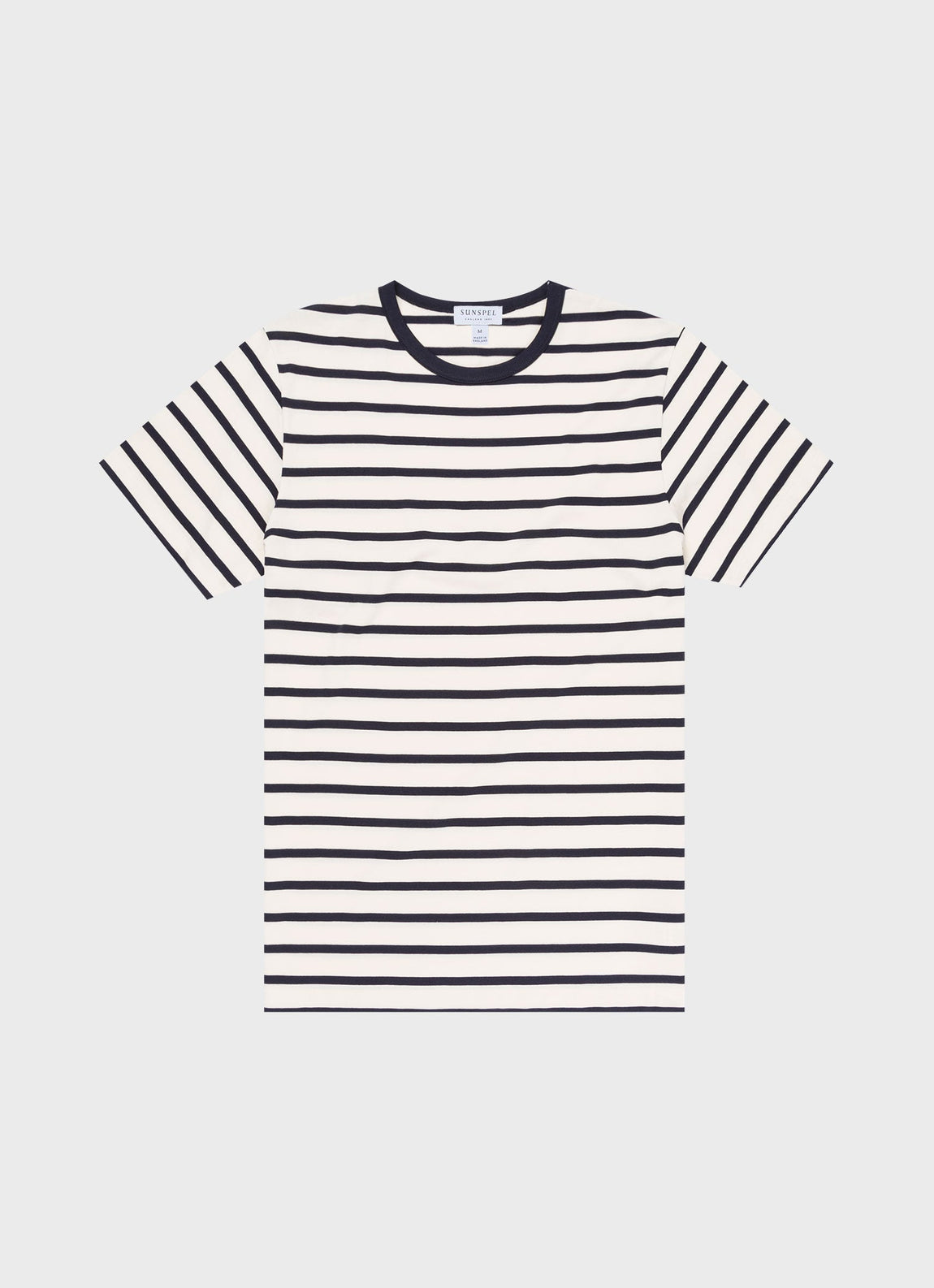 Men's Classic T-shirt in Ecru/Navy Breton Stripe