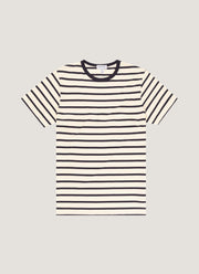 Men's Classic T-shirt in Ecru/Navy Breton Stripe