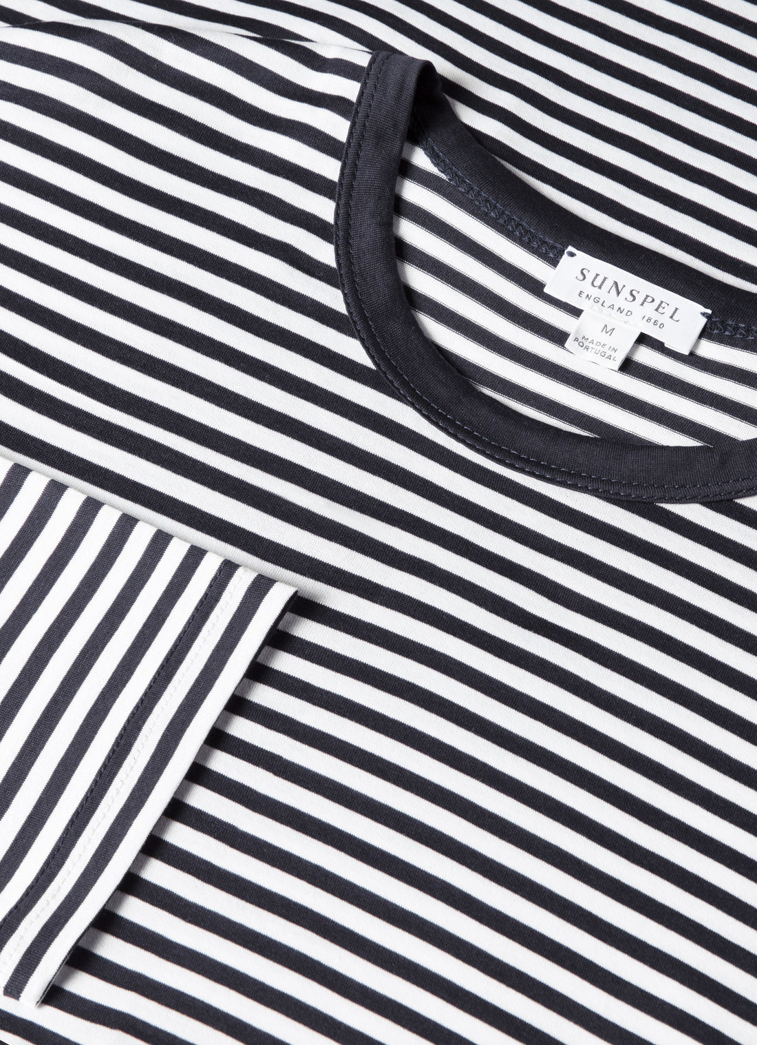 Men's Classic Long Sleeve T-shirt in Navy/White English Stripe