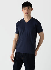 Men's Riviera V Neck T-shirt in Navy