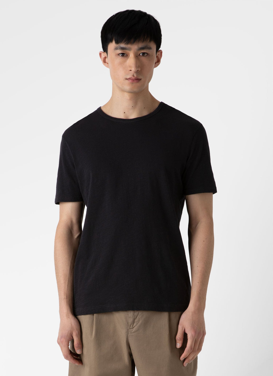 Men's Cotton Linen T-shirt in Black