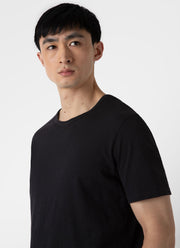 Men's Cotton Linen T-shirt in Black