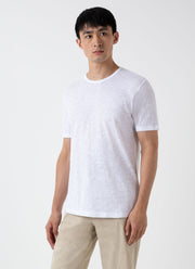 Men's Cotton Linen T-shirt in White