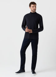 Men's Brushed Cotton Turtle Neck in Black