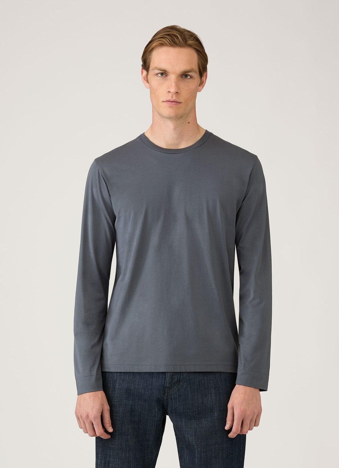 Men's Long Sleeve Riviera Midweight T‑shirt in Slate Blue