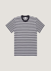 Men's Relaxed Fit Heavyweight T-shirt in White/Navy
