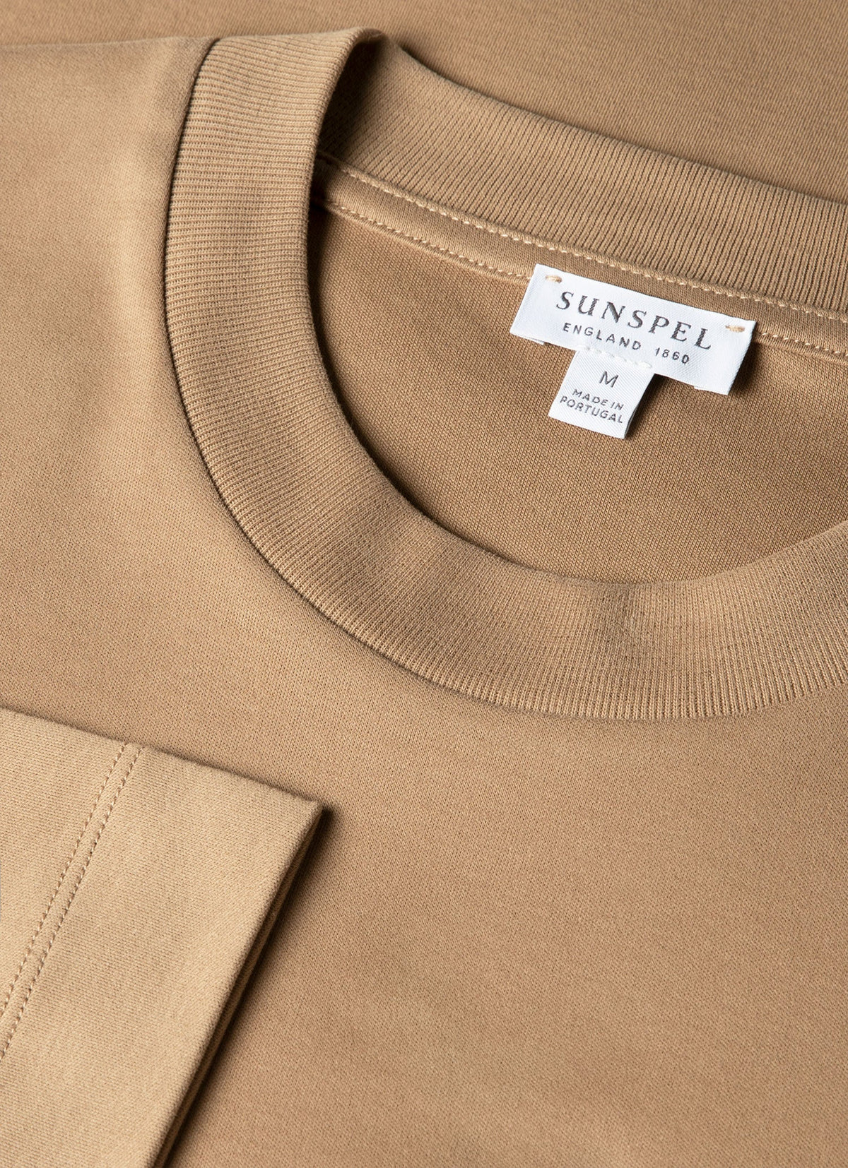 Men's Long Sleeve Heavyweight T-shirt in Dark Beige