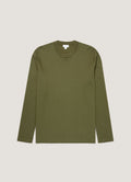 Men's Long Sleeve Heavyweight T-shirt in Deep Olive