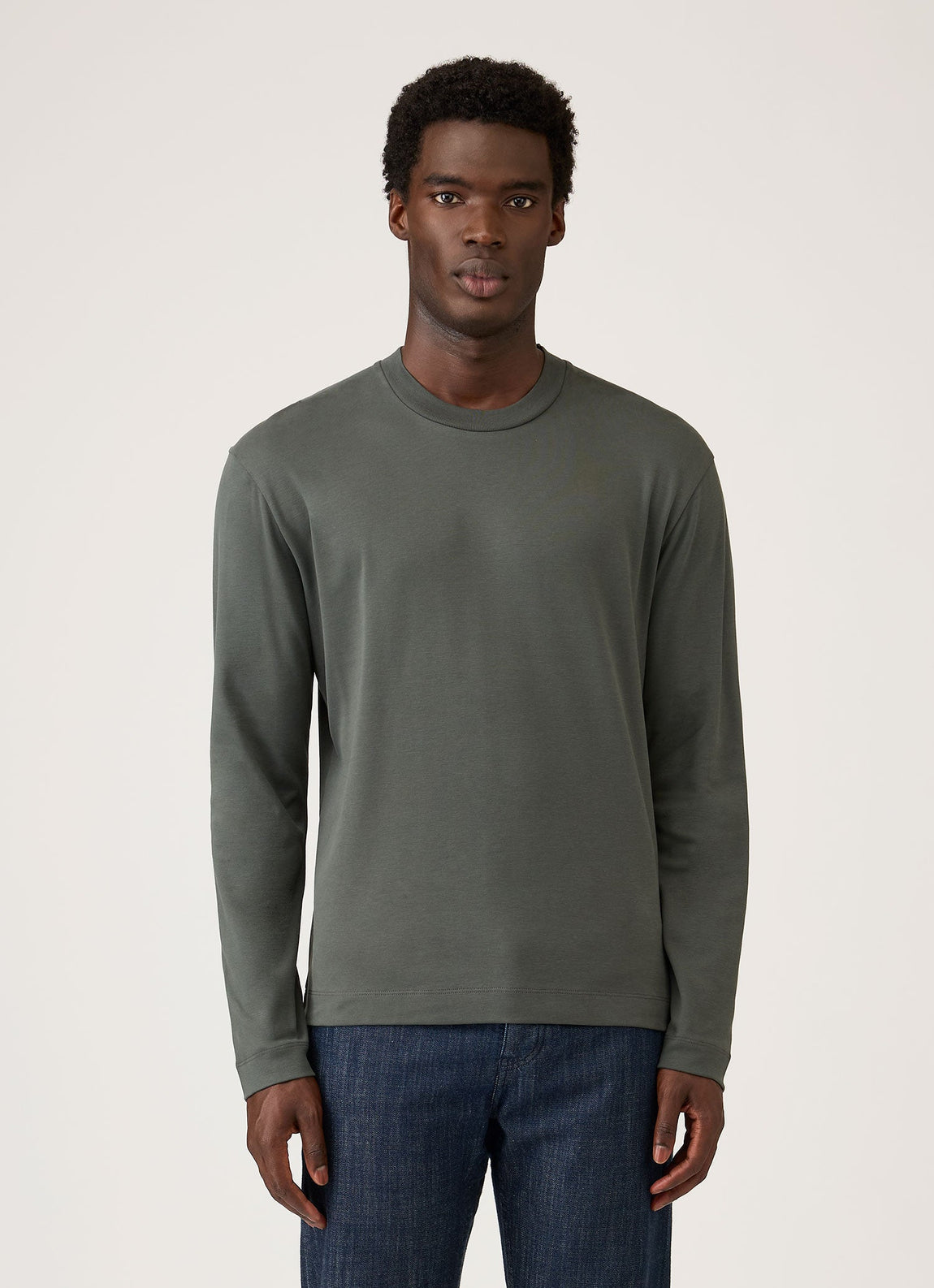 Men's Long Sleeve Heavyweight T-shirt in Slate Green