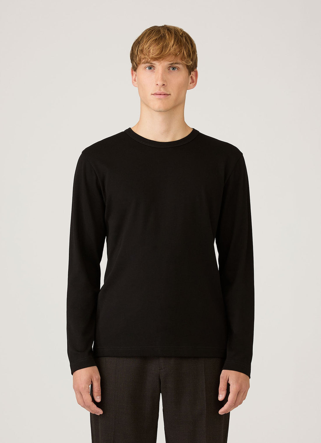 Men's Long Sleeve Heavyweight Jersey T-shirt in Black
