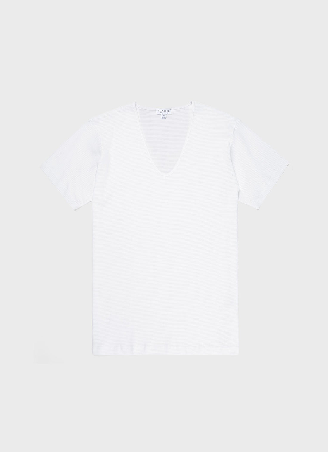 Men's Cellular Cotton V-Neck Underwear T-shirt in White