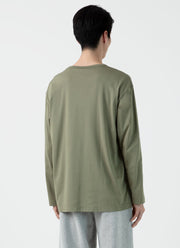 Men's Sunspel x Nigel Cabourn Long Sleeve T-shirt in Army Green