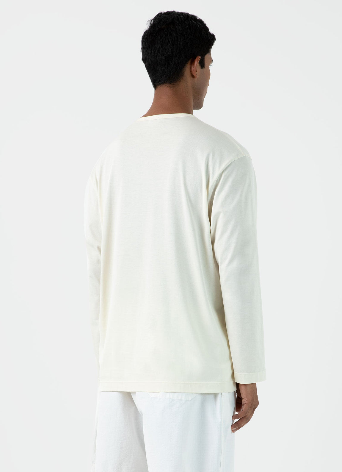 Men's Sunspel x Nigel Cabourn Long Sleeve T-shirt in Stone White