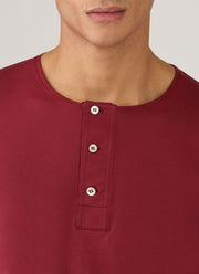 Men's Sunspel x Paul Weller Henley in Dark Cherry