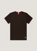 Men's Sunspel x Paul Weller Ringer T-shirt in Dark Brown