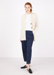 Women's Lambswool Cardigan in Ecru