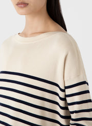 Women's Breton Stripe Jumper in Ecru/Navy