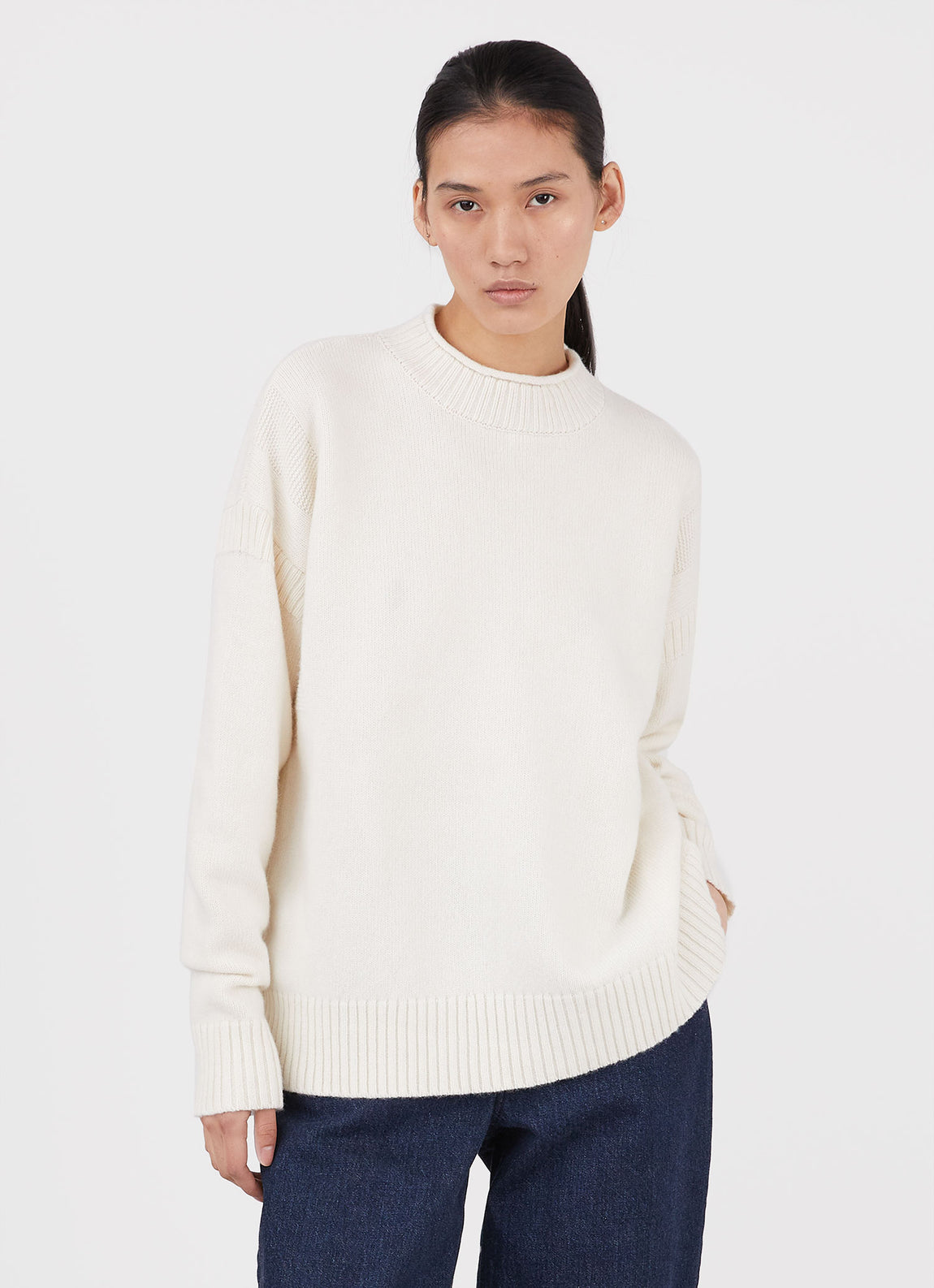 Women's Fisherman Jumper in Ecru