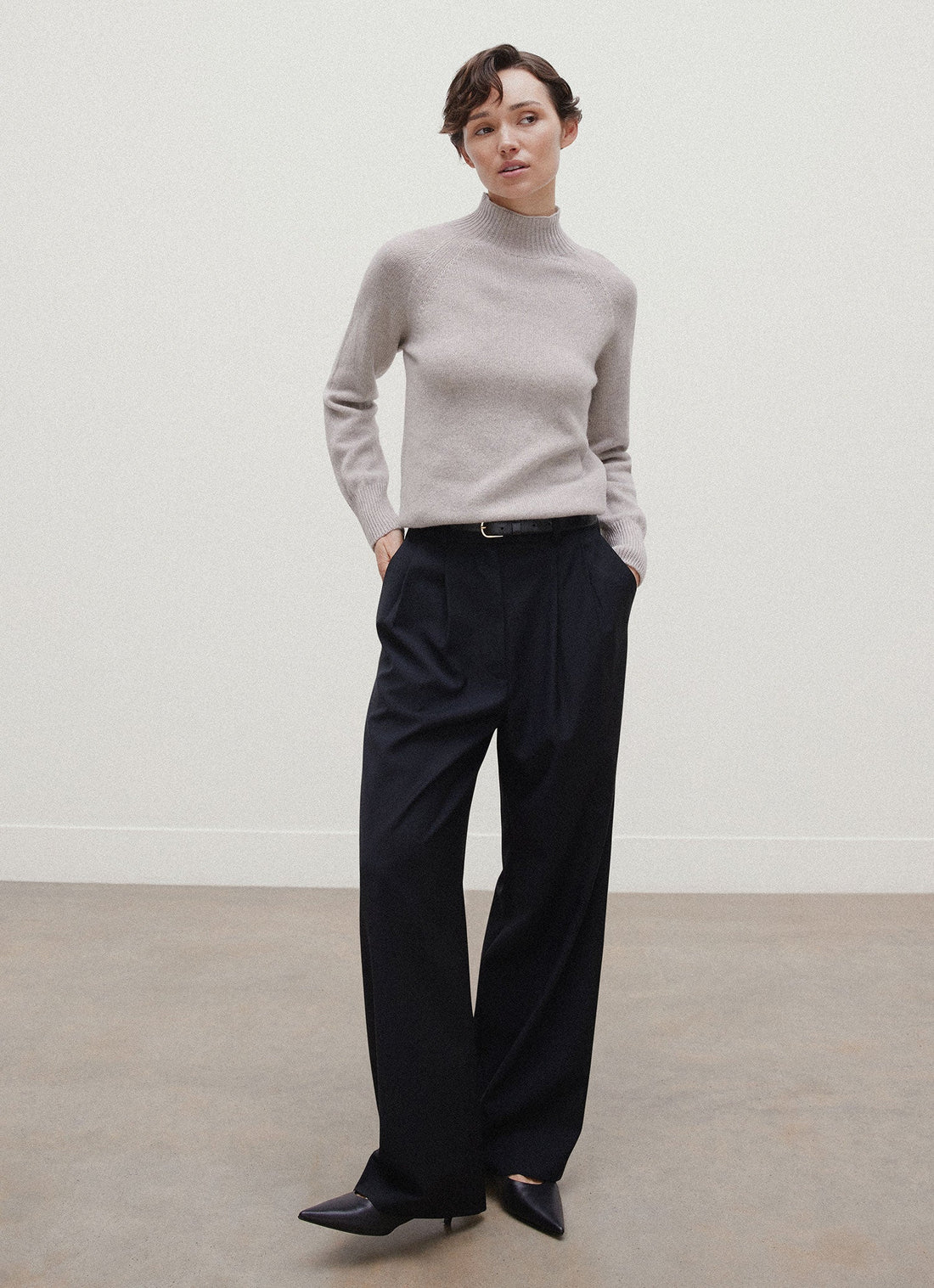 Lambswool Funnel Neck Jumper