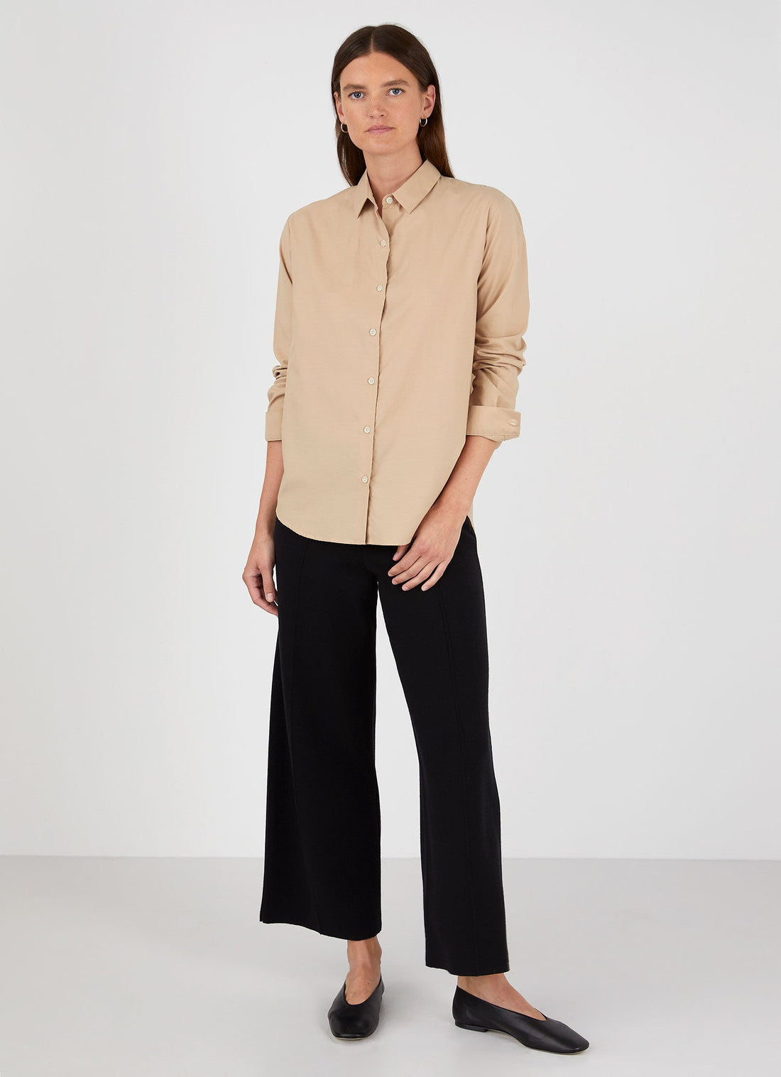 Women's Cotton Shirt in Stone