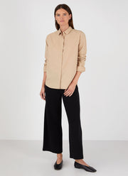 Women's Cotton Shirt in Stone