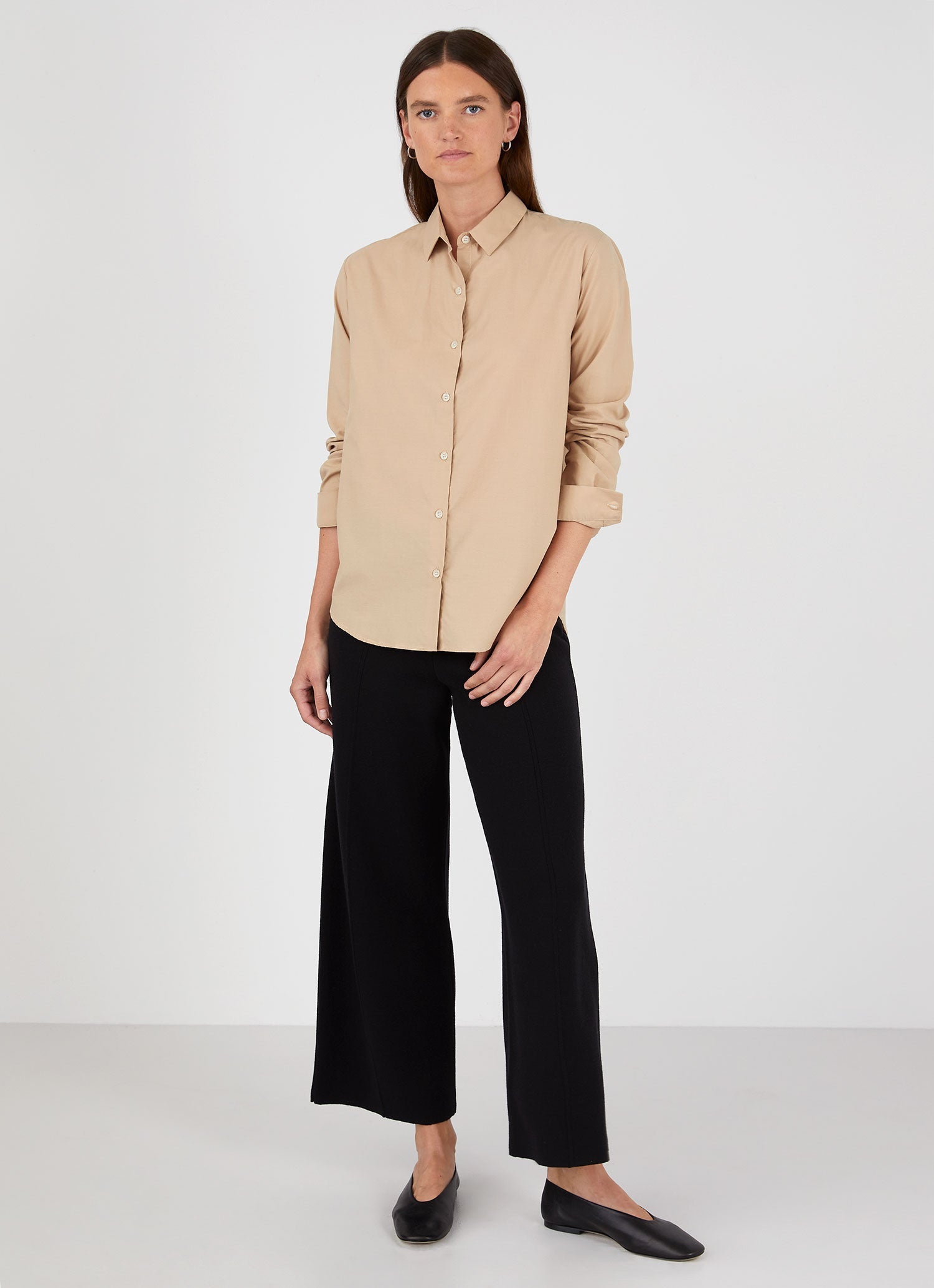 Women's Cotton Shirt in Stone
