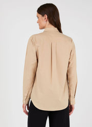 Women's Cotton Shirt in Stone