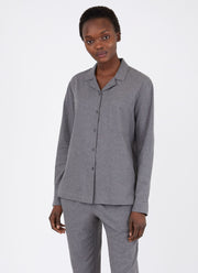 Women's Pyjama Shirt in Mid Grey Melange