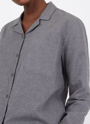 Women's Pyjama Shirt in Mid Grey Melange