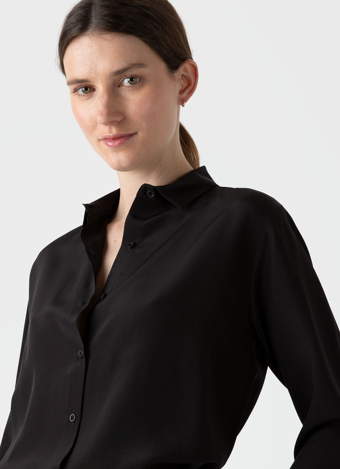 Women's Silk Shirt in Black