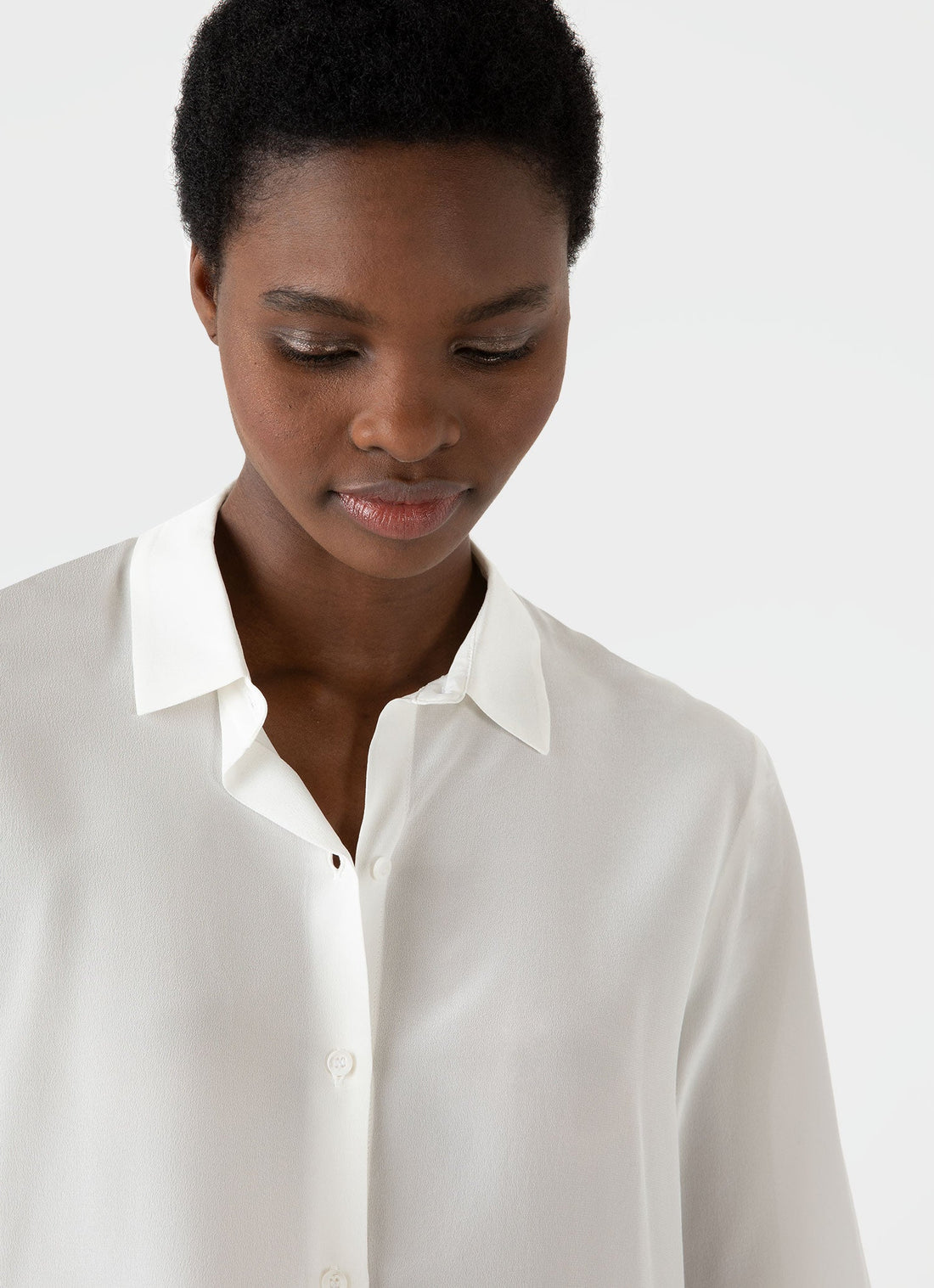 Women's Silk Shirt in Ecru