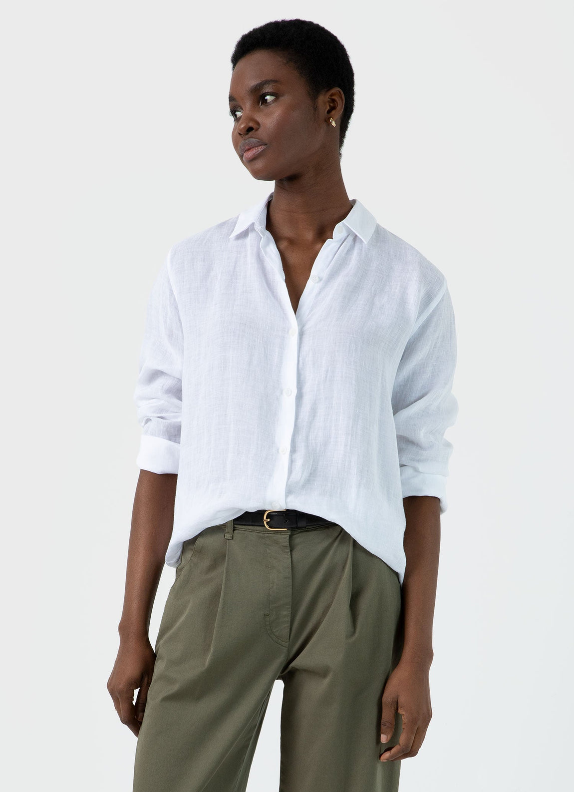 Women's Linen Shirt in White